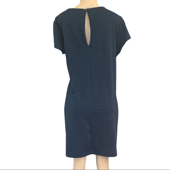 George Gingham Checkered Career Wear Tent Scoop Neck Midi Dress - Picture 6 of 8